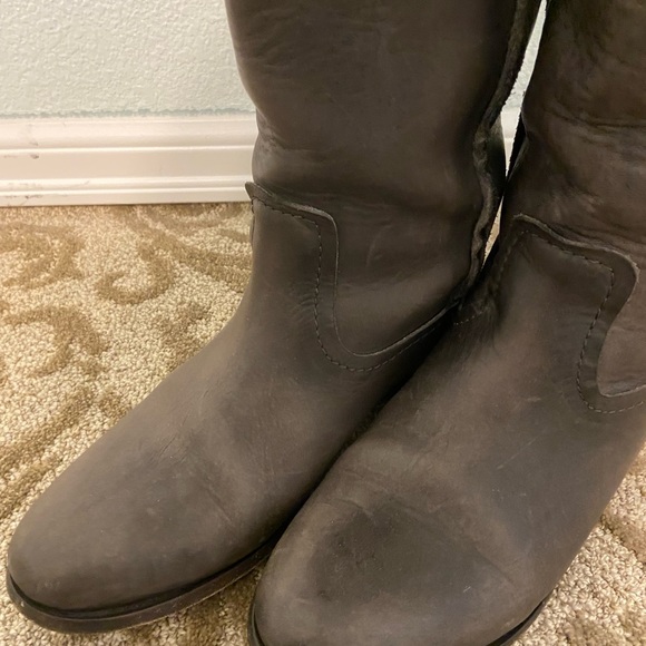 Frye | Melissa boot. Size 6.5 B. Gray. Knee high. Leather. - Picture 2 of 10